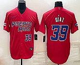 Mens Puerto Rico Baseball #39 Edwin Diaz Number 2023 Red World Baseball Classic Stitched Jersey,baseball caps,new era cap wholesale,wholesale hats